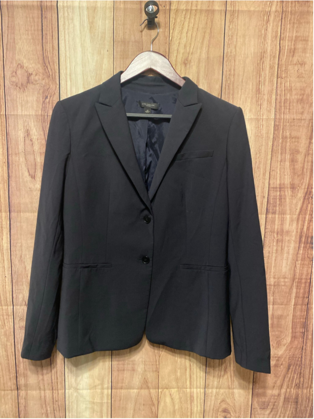 Ann Taylor size 12 Black Virgin Wool Blend Blazer Top Business wear